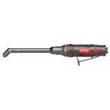 A 45-degree industrial angle drill with a collet type chuck, red and black color scheme, and branded with 'Zipp Air Tool USA'.